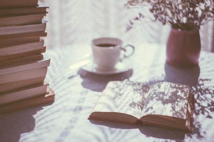 Books on a coffee table